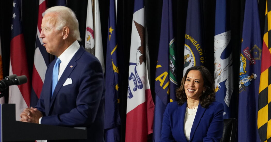 Biden and Harris Pledge a Strong Challenge to Trump and a Path Out of Crisis