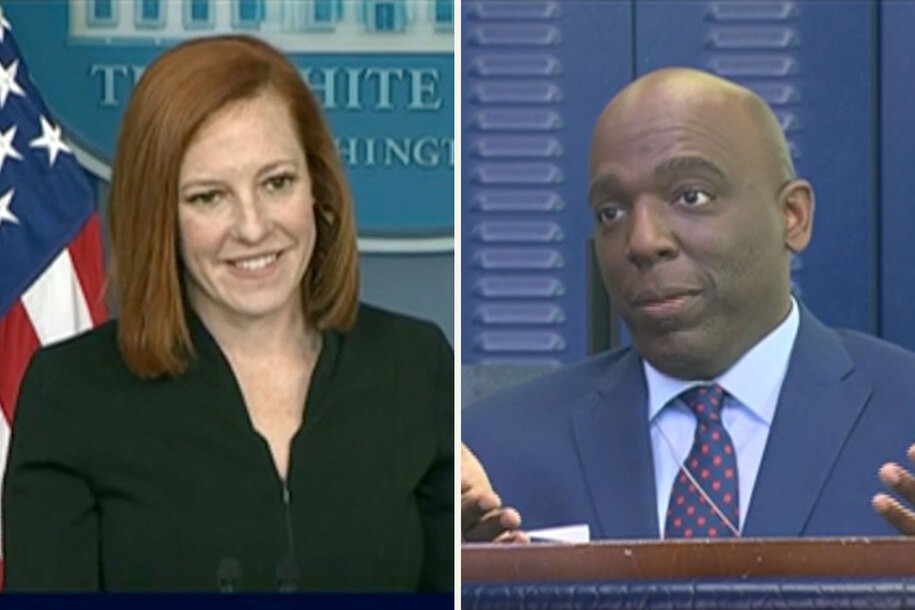 Reporter gets stumped when White House press sec. Psaki turns his hack question back on him
