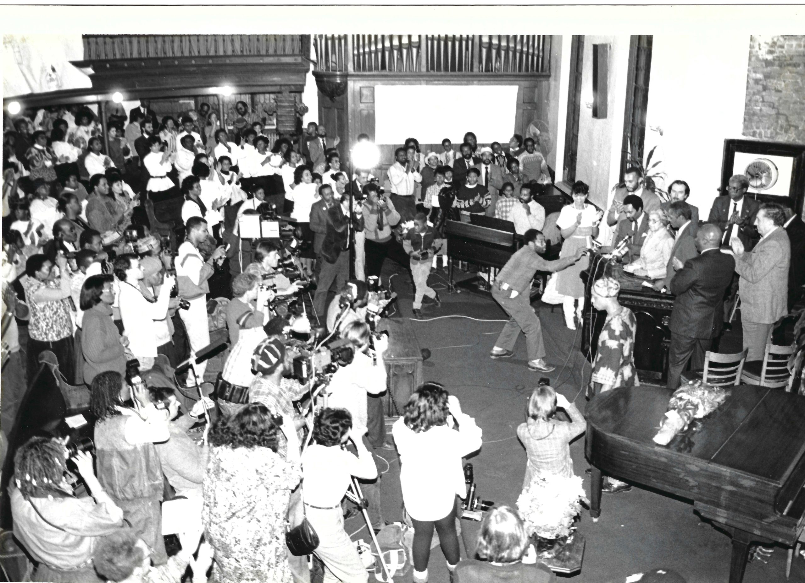 Countdown 88 voter registration NYC rally at House of the Lord Church Brooklyn with Rosa Parks 1988