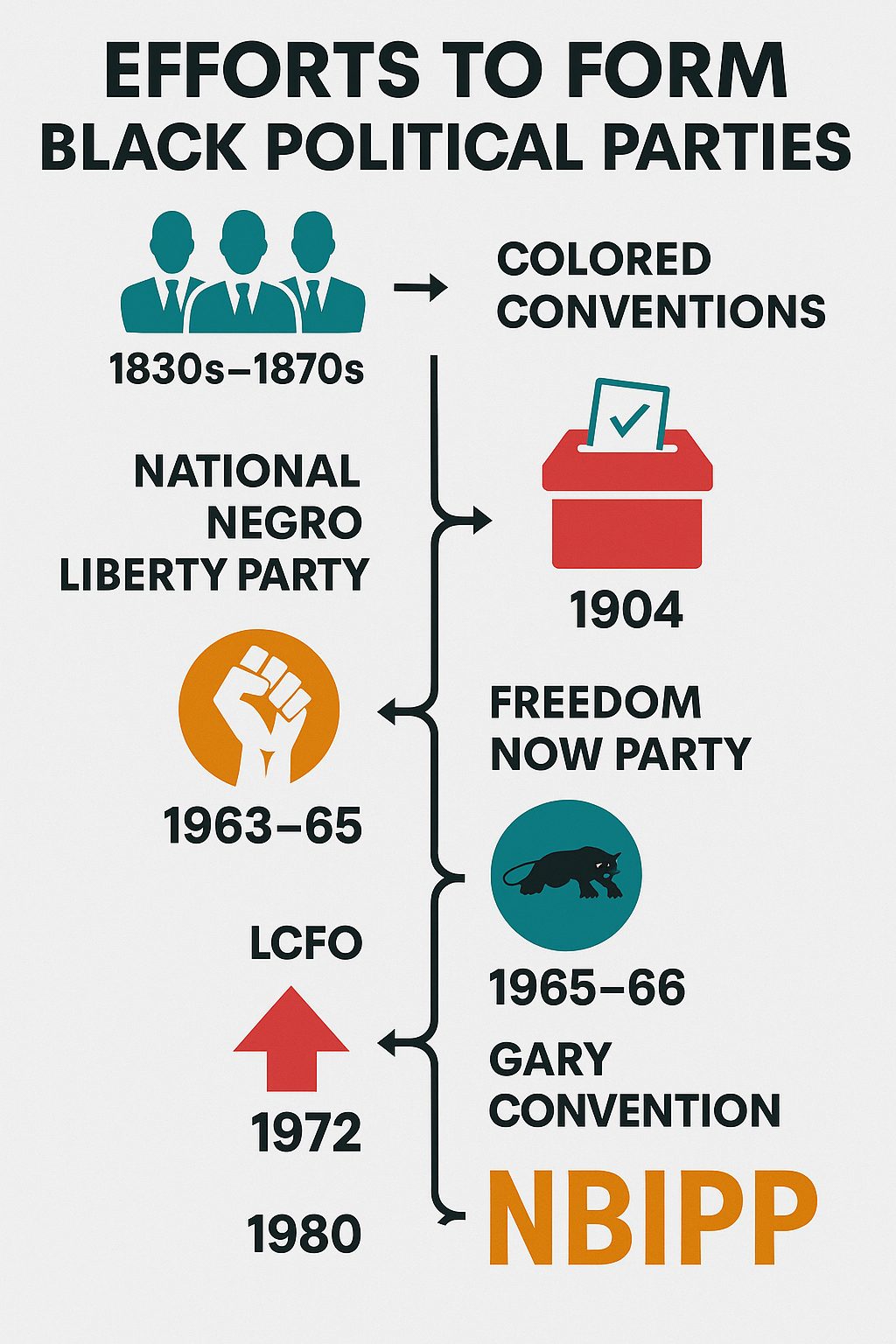 Efforts to build Black Political Parties and Black Political Power