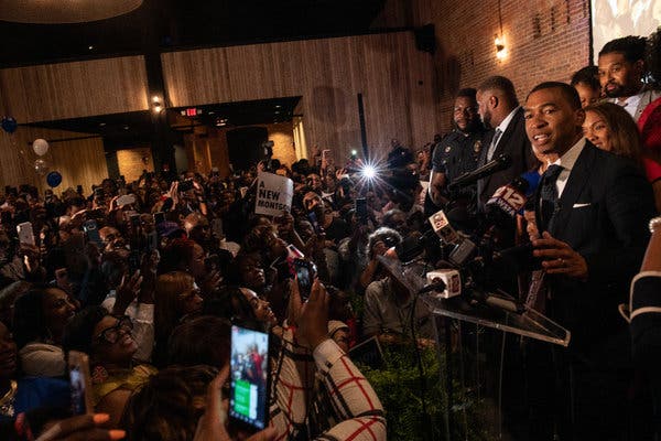 Steven L. Reed delivered his acceptance speech after being elected as mayor of Montgomery, Ala., on Tuesday.