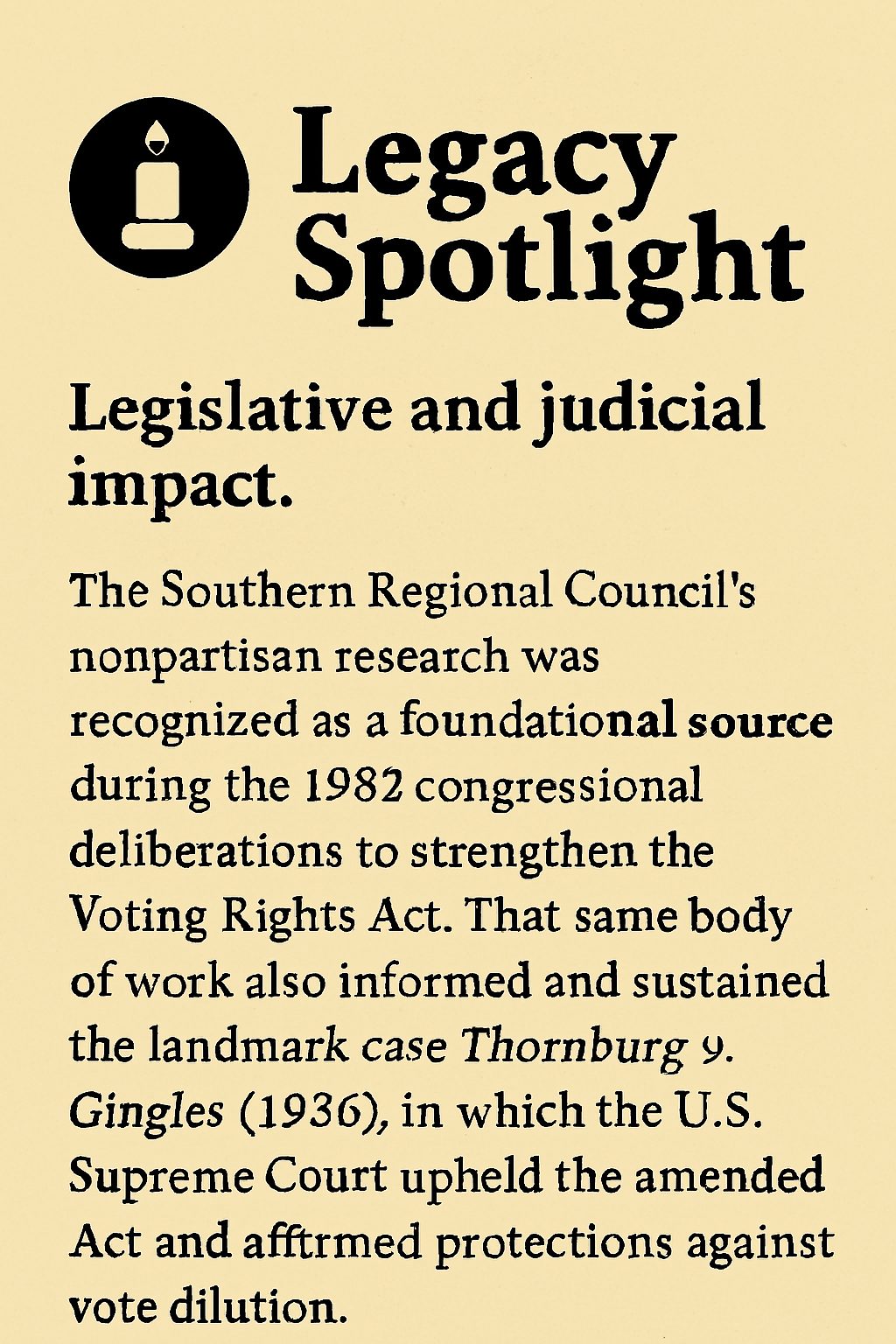 SRC Legislative and Judicial Impact 1980s