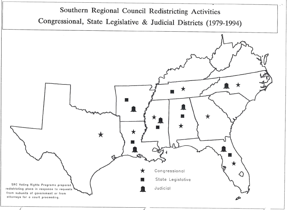 Redistricting Activities of the Southern Regional Council Congressional State Legislative Judicial 1979 1994. png